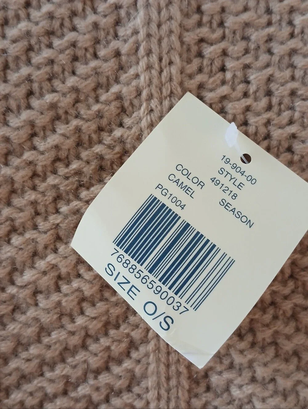 NEW Lord & Taylor 100% Cashmere Cable Knit Scarf Camel Tan Quiet Luxury Neutral